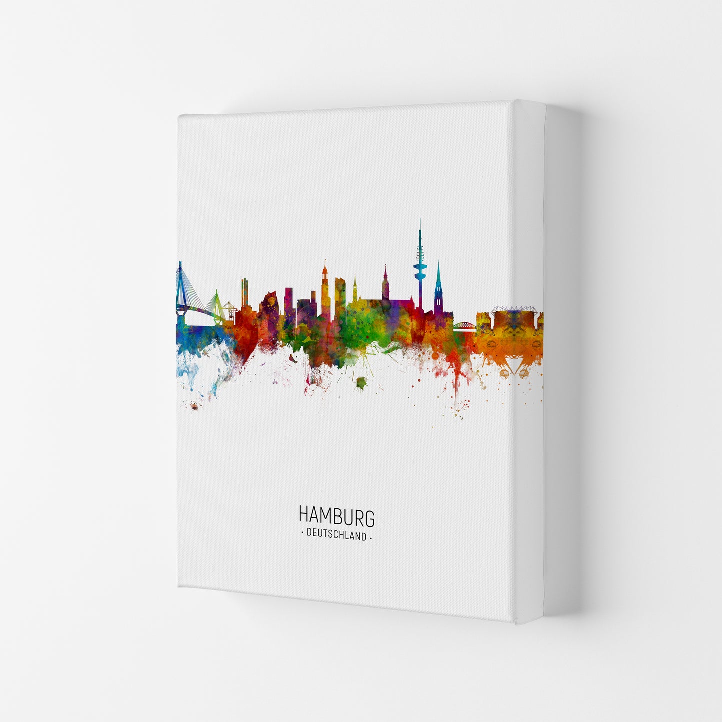 Hamburg Germany Skyline Portrait Art Print by Michael Tompsett Canvas