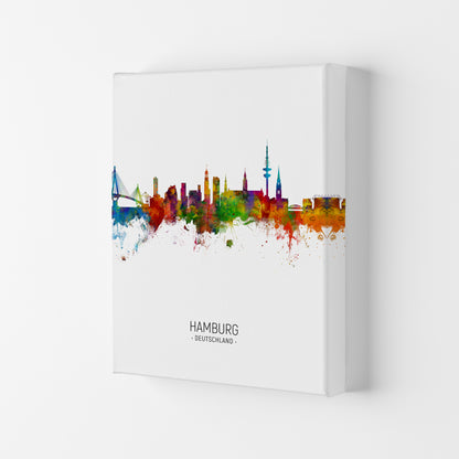 Hamburg Germany Skyline Portrait Art Print by Michael Tompsett Canvas