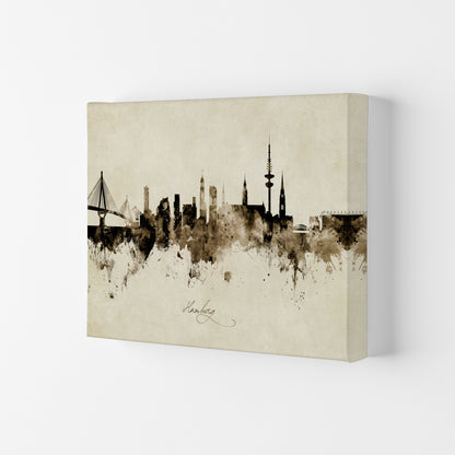 Hamburg Germany Skyline Vintage Art Print by Michael Tompsett Canvas