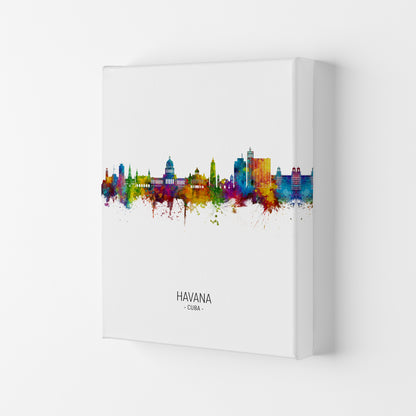 Havana Cuba Skyline Portrait Art Print by Michael Tompsett Canvas