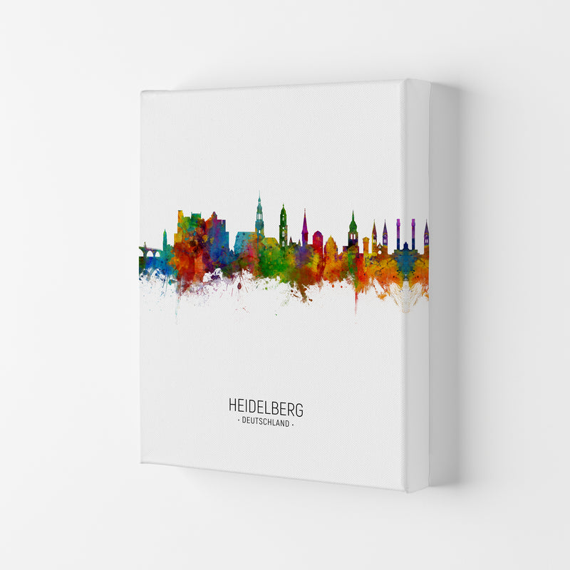 Heidelberg Germany Skyline Portrait Art Print by Michael Tompsett Canvas