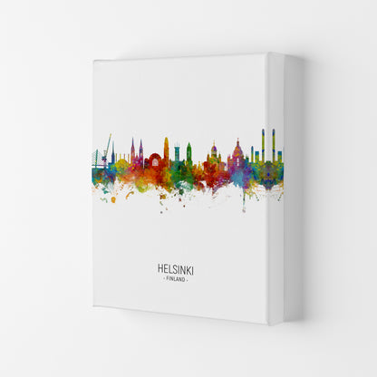 Helsinki Finland Skyline Portrait Art Print by Michael Tompsett Canvas