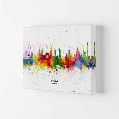 Helsinki Finland Skyline Splash Art Print by Michael Tompsett Canvas