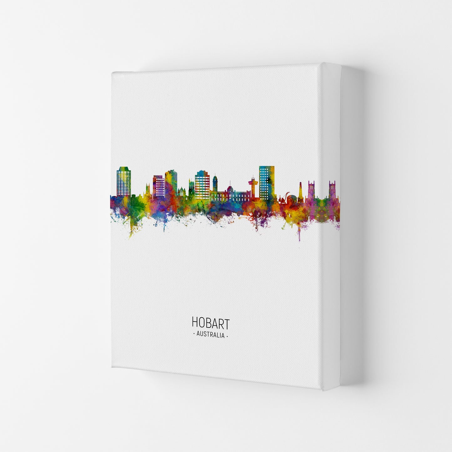 Hobart Australia Skyline Portrait Art Print by Michael Tompsett Canvas