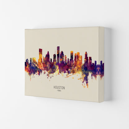 Houston Texas Skyline Autumn City Name Art Print by Michael Tompsett Canvas