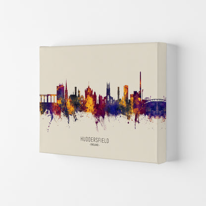 Huddersfield England Skyline Autumn City Name Art Print by Michael Tompsett Canvas
