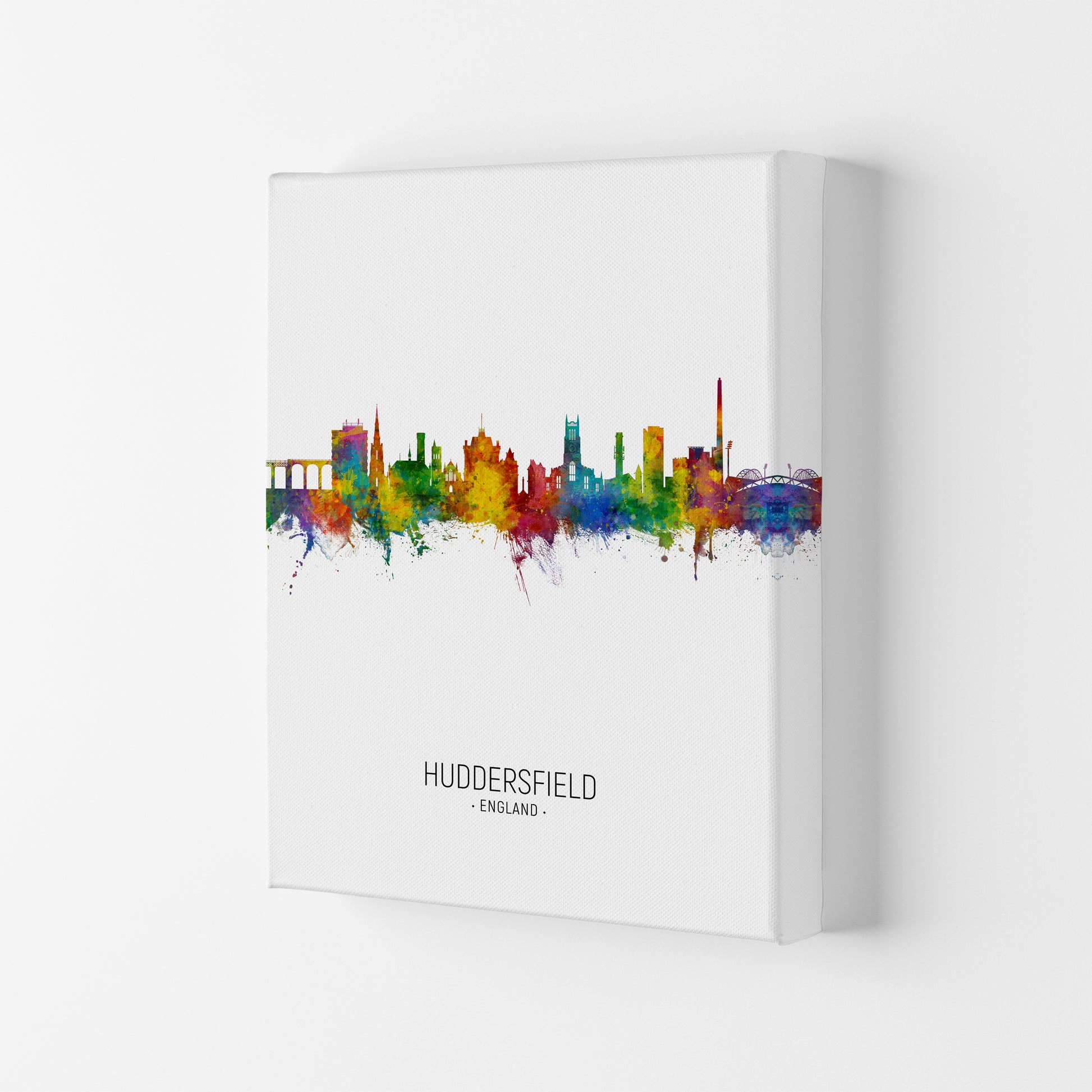 Huddersfield England Skyline Portrait Art Print by Michael Tompsett Canvas