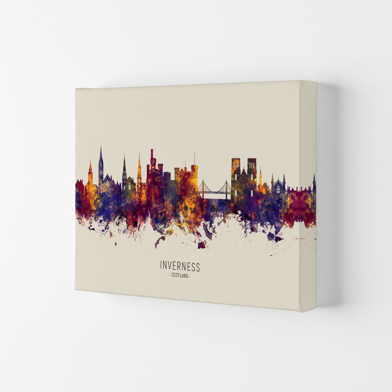 Inverness Scotland Skyline Autumn City Name Art Print by Michael Tompsett Canvas
