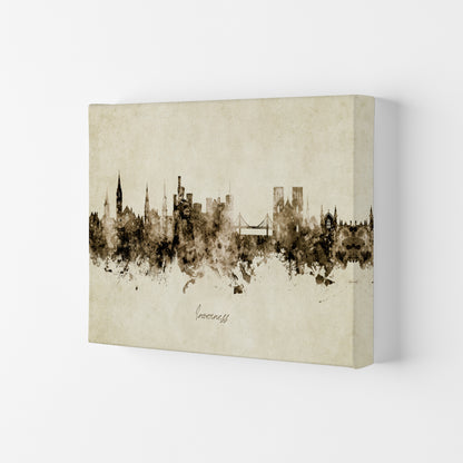 Inverness Scotland Skyline Vintage Art Print by Michael Tompsett Canvas