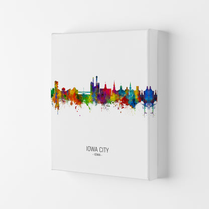 Iowa City Iowa Skyline Portrait Art Print by Michael Tompsett Canvas