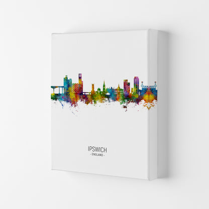 Ipswich England Skyline Portrait Art Print by Michael Tompsett Canvas