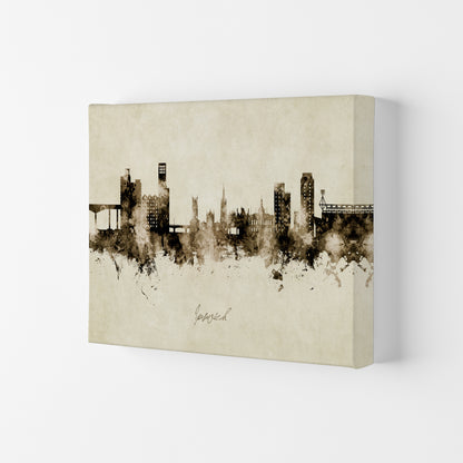 Ipswich England Skyline Vintage Art Print by Michael Tompsett Canvas