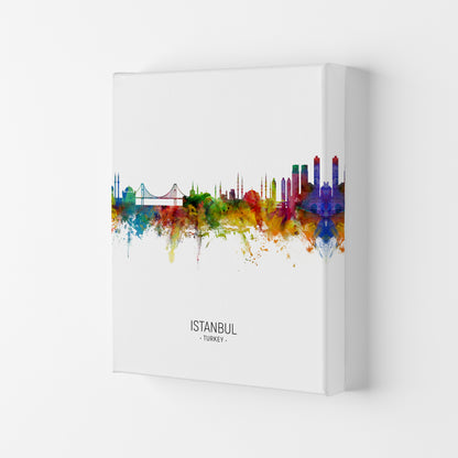 Istanbul Turkey Skyline Portrait Art Print by Michael Tompsett Canvas