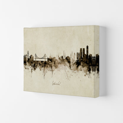 Istanbul Turkey Skyline Vintage Art Print by Michael Tompsett Canvas