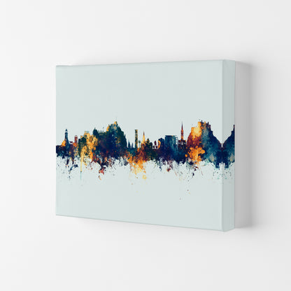 Jersey Channel Islands Skyline Blue Orange Art Print by Michael Tompsett Canvas