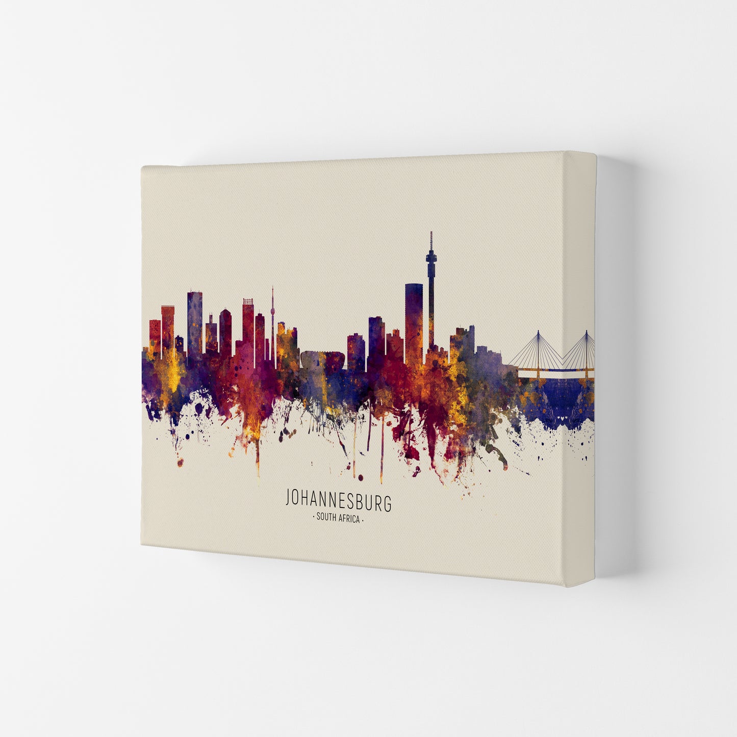Johannesburg South Africa Skyline Autumn City Name Art Print by Michael Tompsett Canvas