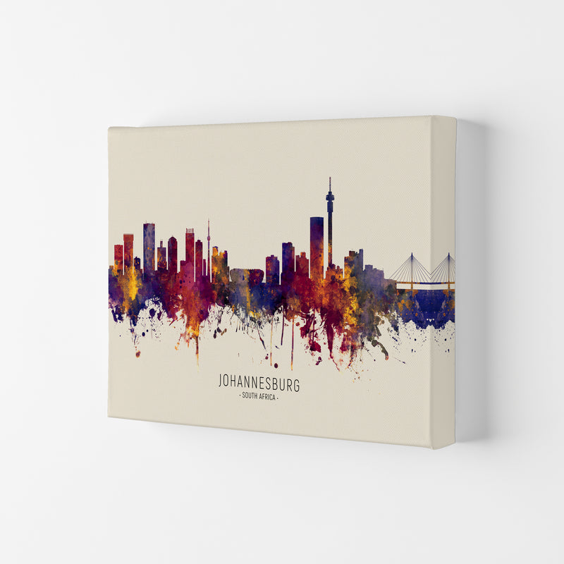 Johannesburg South Africa Skyline Autumn City Name Art Print by Michael Tompsett Canvas