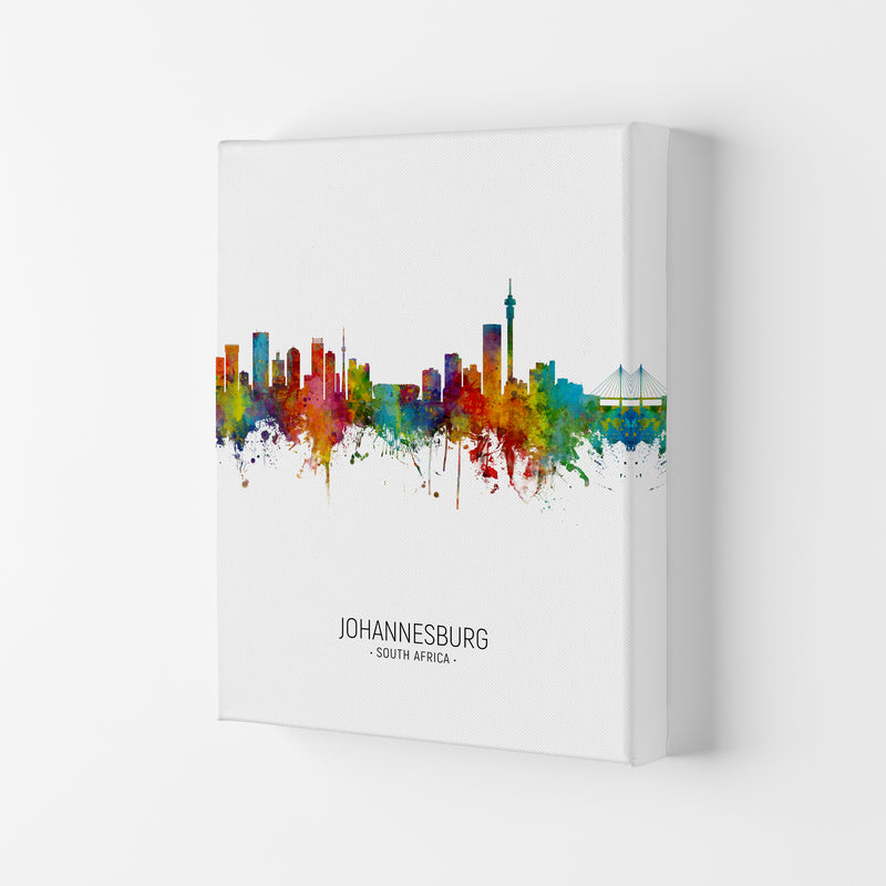 Johannesburg South Africa Skyline Portrait Art Print by Michael Tompsett Canvas