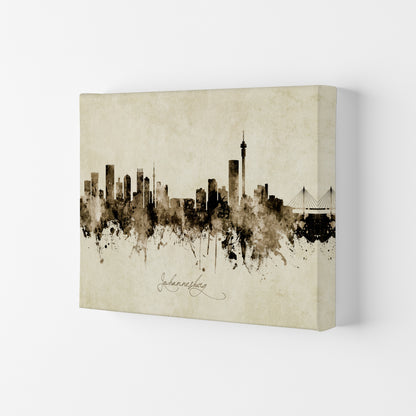 Johannesburg South Africa Skyline Vintage Art Print by Michael Tompsett Canvas