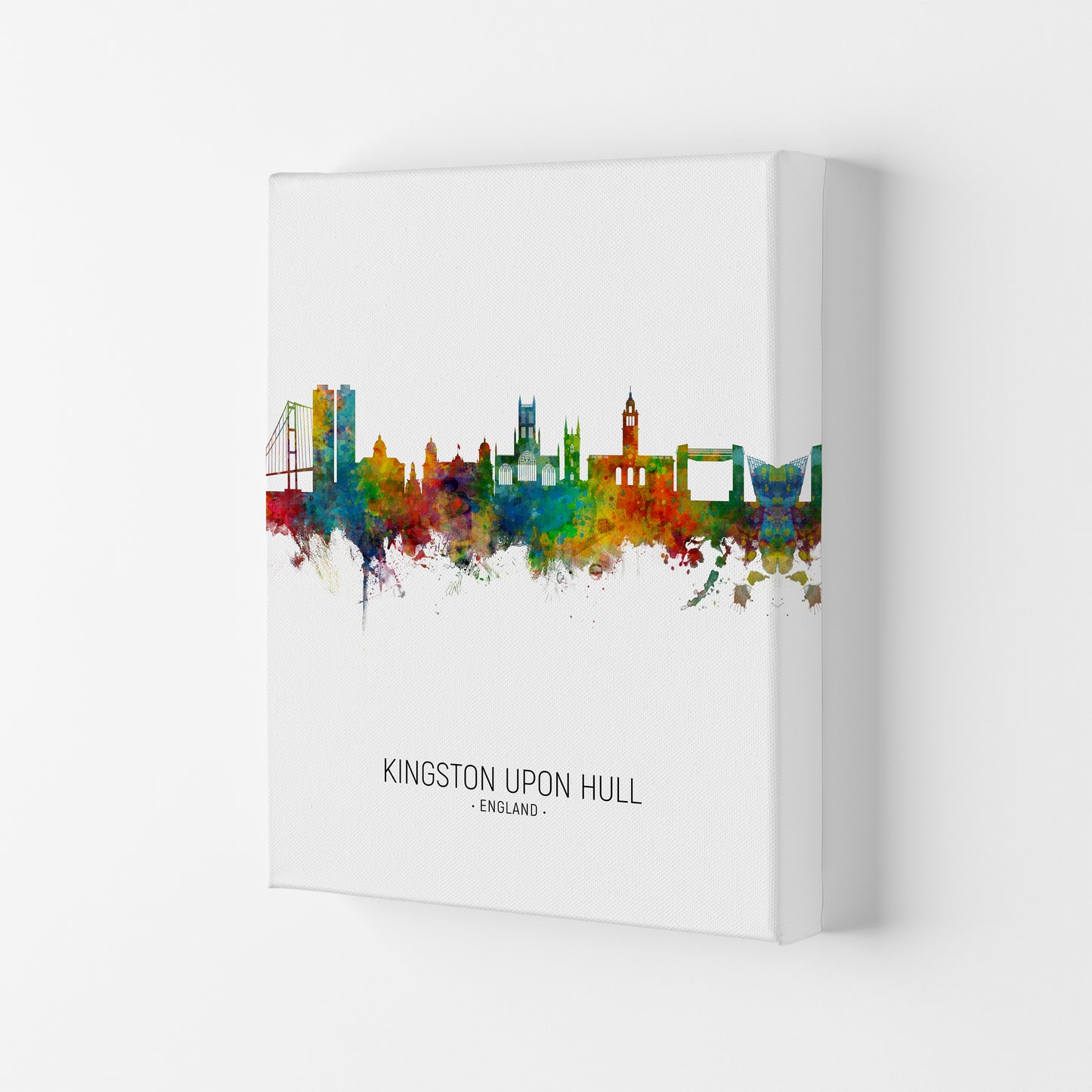 Kingston Upon Hull England Skyline Portrait Art Print by Michael Tompsett Canvas