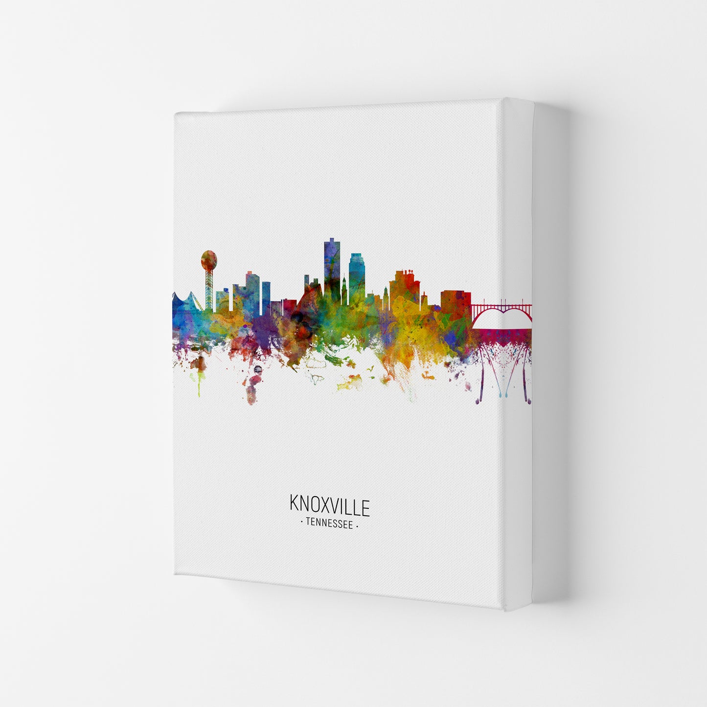 Knoxville Tennessee Skyline Portrait Art Print by Michael Tompsett Canvas