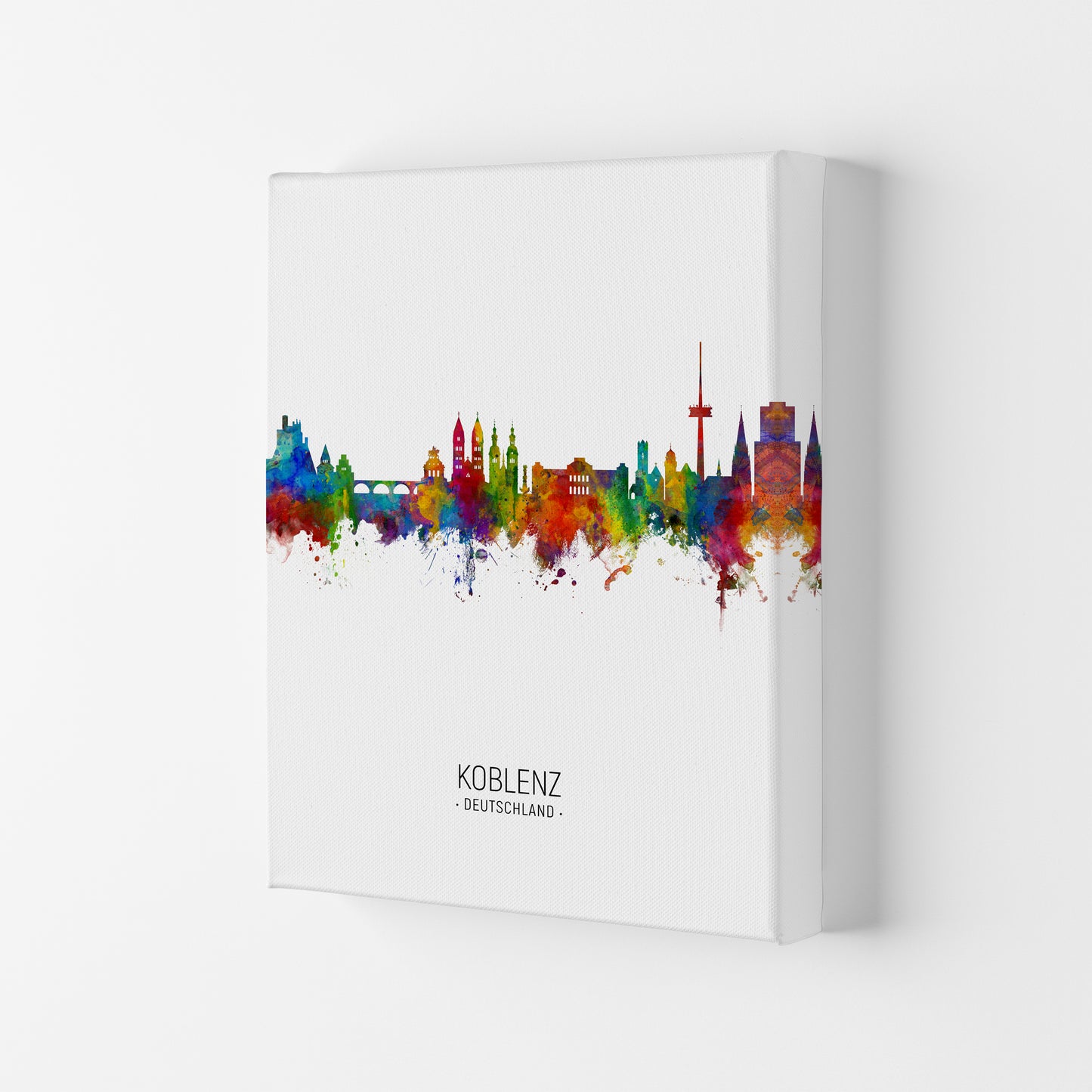 Koblenz Germany Skyline Portrait Art Print by Michael Tompsett Canvas