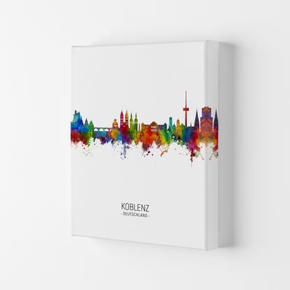 Koblenz Germany Skyline Portrait Art Print by Michael Tompsett Canvas