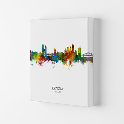 Krakow Poland Skyline Portrait Art Print by Michael Tompsett Canvas