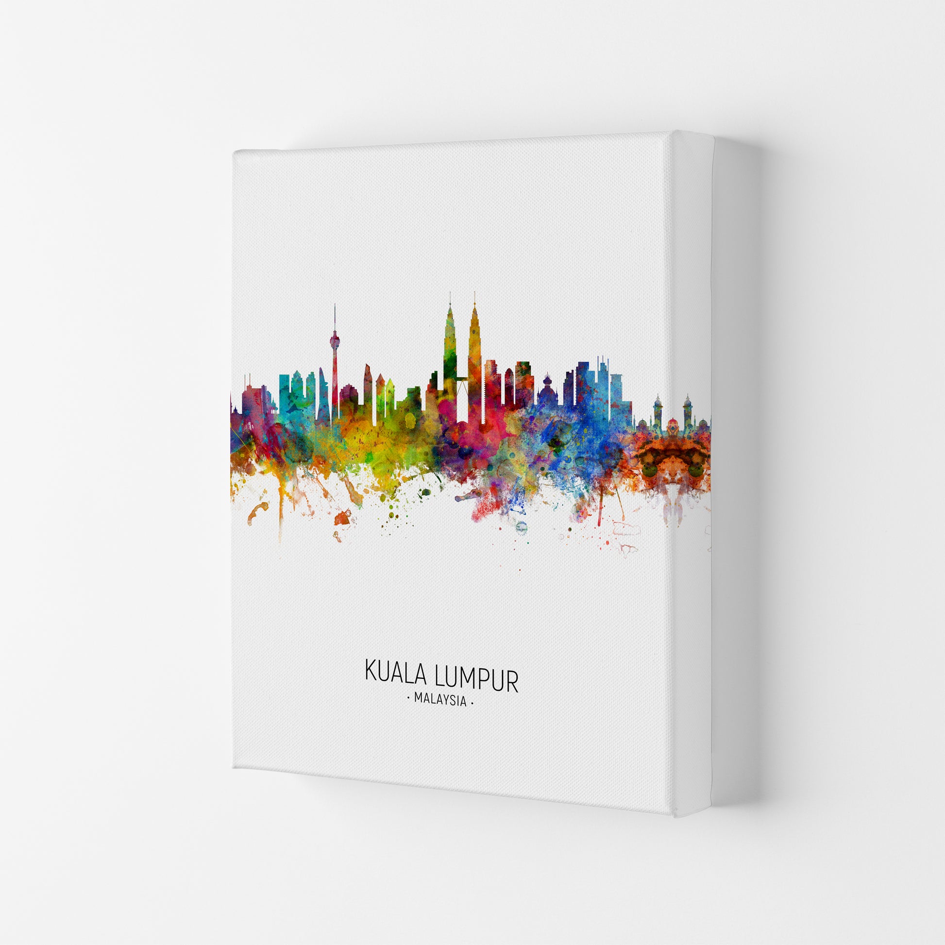 Kuala Lumpur Malaysia Skyline Portrait Art Print by Michael Tompsett Canvas