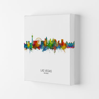Las Vegas Nevada Skyline Portrait Art Print by Michael Tompsett Canvas