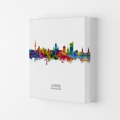 Leipzig Germany Skyline Portrait Art Print by Michael Tompsett Canvas
