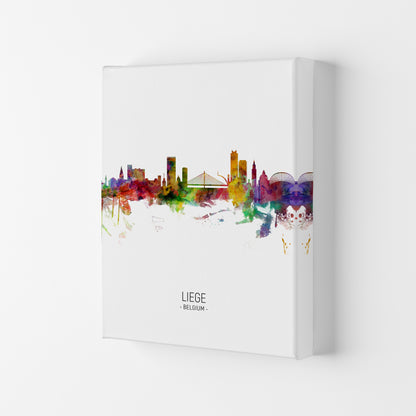 Liege Belgium Skyline Portrait Art Print by Michael Tompsett Canvas