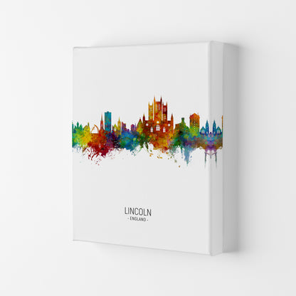 Lincoln England Skyline Portrait Art Print by Michael Tompsett Canvas
