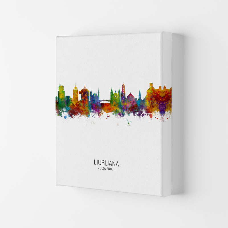 Ljubljana Slovenia Skyline Portrait Art Print by Michael Tompsett Canvas
