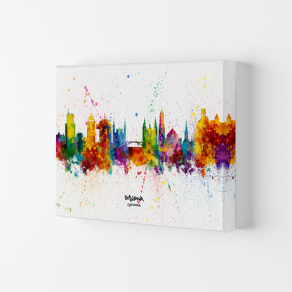Ljubljana Slovenia Skyline Splash Art Print by Michael Tompsett Canvas