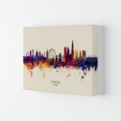 London England Skyline Autumn City Name Art Print by Michael Tompsett Canvas
