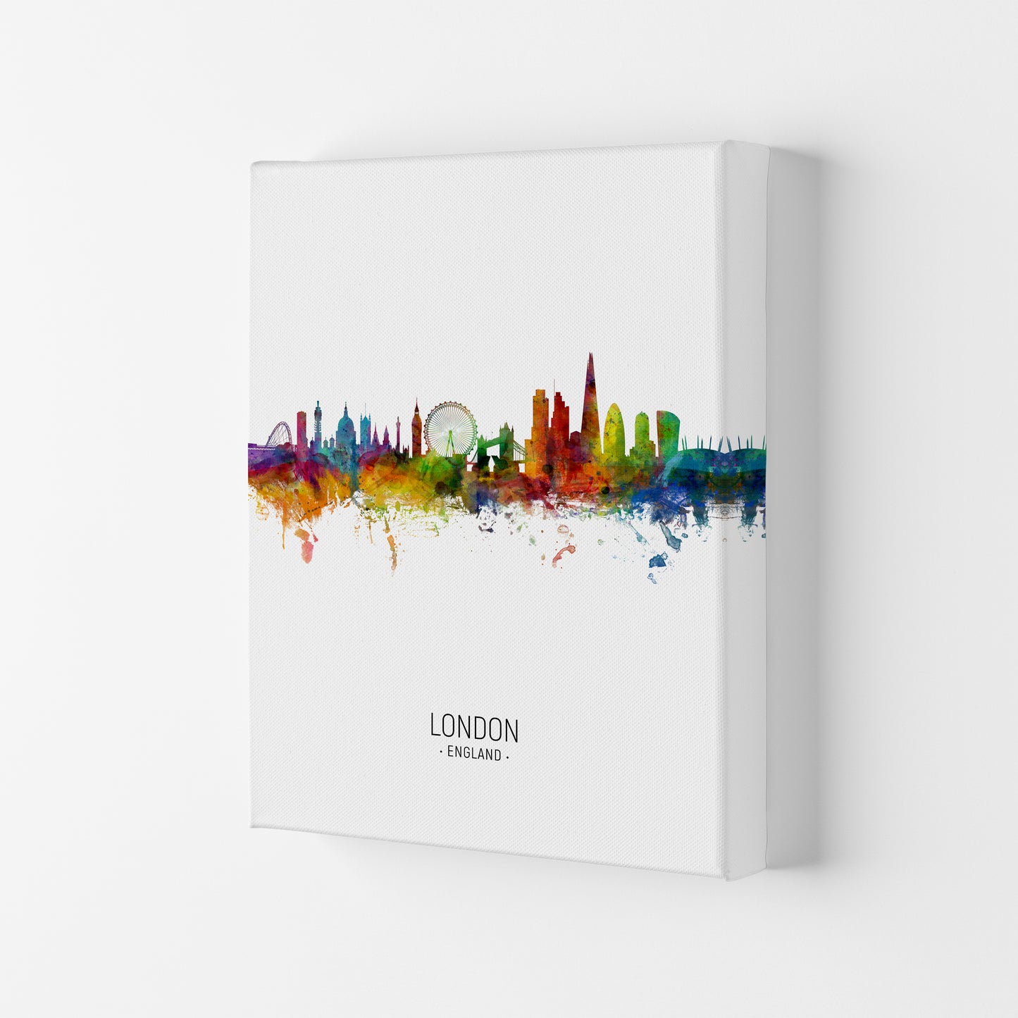 London England Skyline Portrait Art Print by Michael Tompsett Canvas