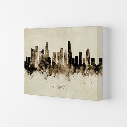Los Angeles California Skyline Vintage Art Print by Michael Tompsett Canvas