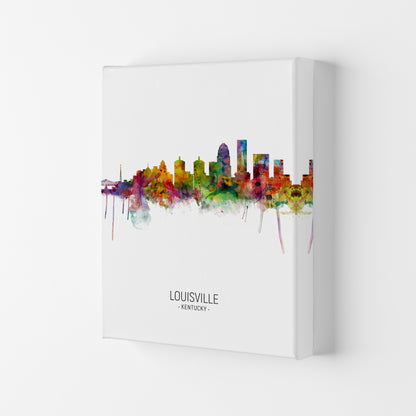 Louisville Kentucky Skyline Portrait Art Print by Michael Tompsett Canvas
