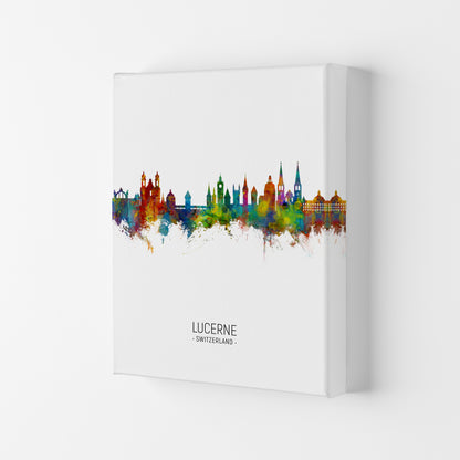 Lucerne Switzerland Skyline Portrait Art Print by Michael Tompsett Canvas
