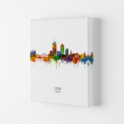 Lyon France Skyline Portrait Art Print by Michael Tompsett Canvas
