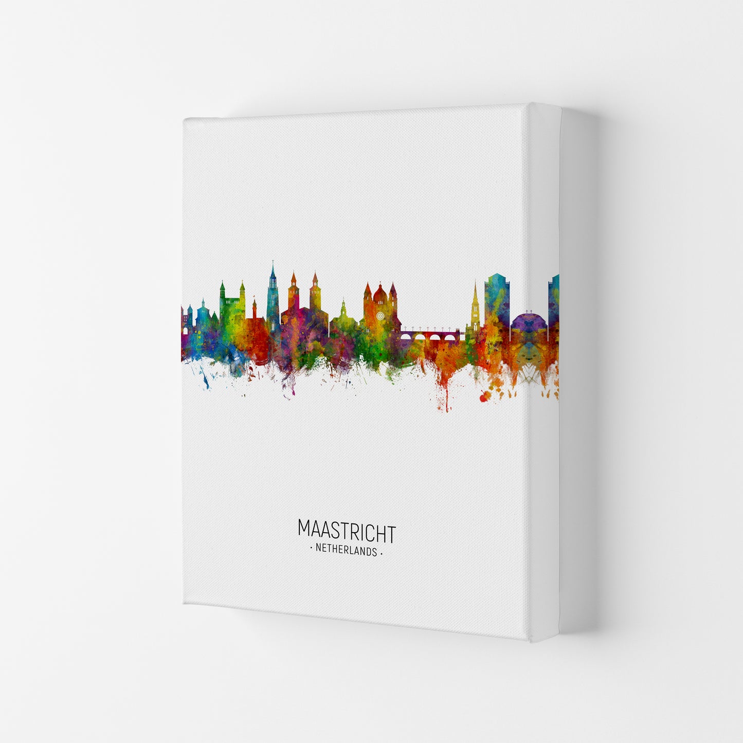 Maastricht Netherlands Skyline Portrait Art Print by Michael Tompsett Canvas