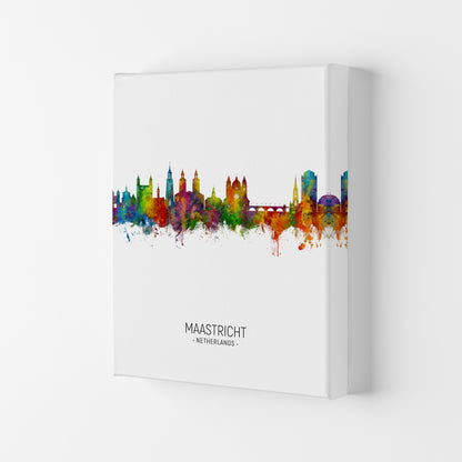 Maastricht Netherlands Skyline Portrait Art Print by Michael Tompsett Canvas