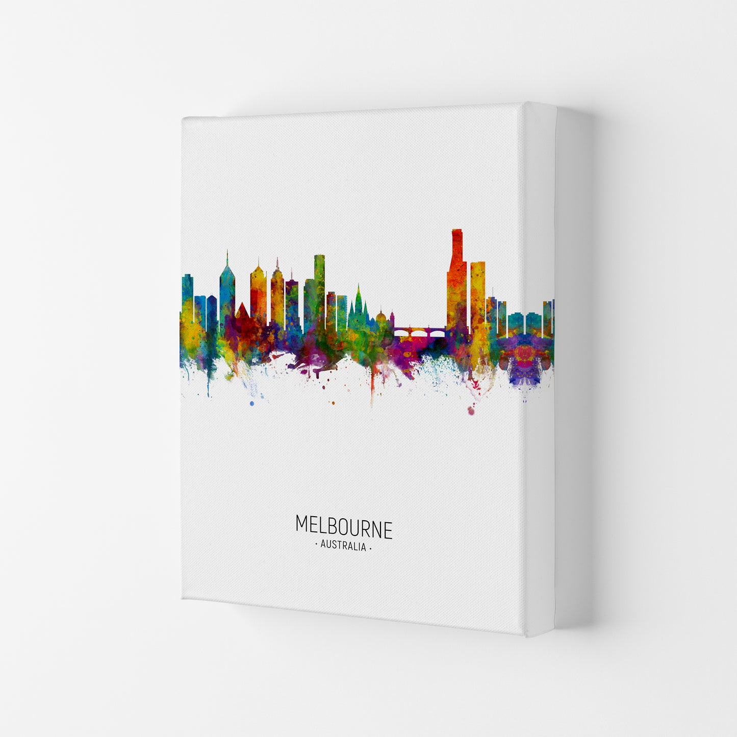Melbourne Australia Skyline Portrait Art Print by Michael Tompsett Canvas