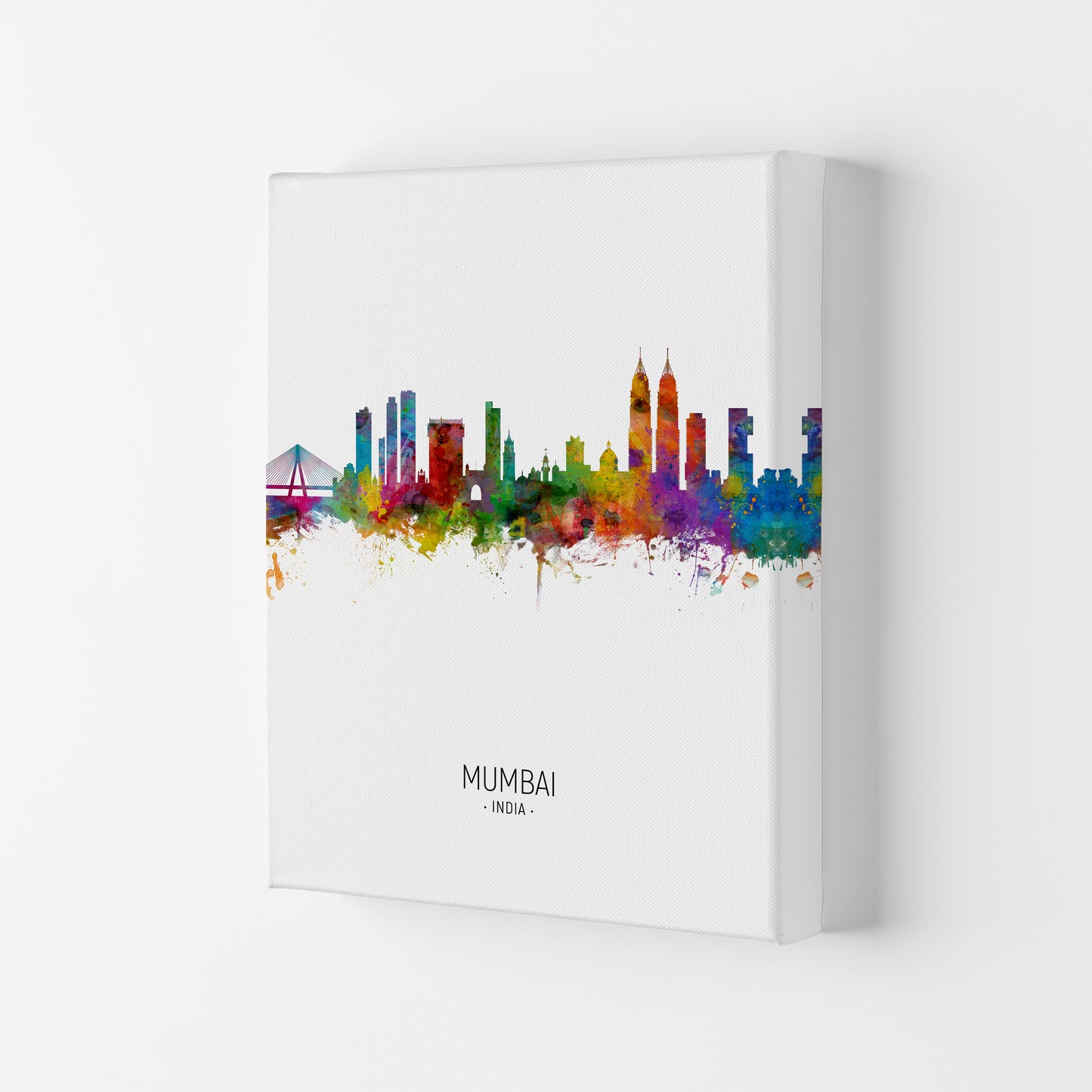 Mumbai India Skyline Portrait Art Print by Michael Tompsett Canvas