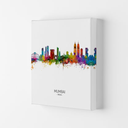 Mumbai India Skyline Portrait Art Print by Michael Tompsett Canvas