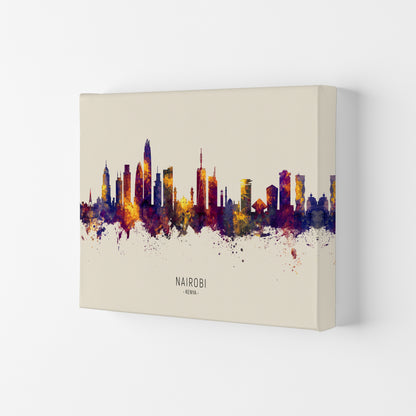 Nairobi Kenya Skyline Autumn City Name Art Print by Michael Tompsett Canvas