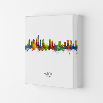 Nairobi Kenya Skyline Portrait Art Print by Michael Tompsett Canvas