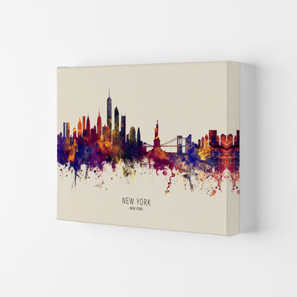 New York New York Skyline Autumn City Name Art Print by Michael Tompsett Canvas