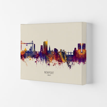 Newport Wales Skyline Autumn City Name Art Print by Michael Tompsett Canvas